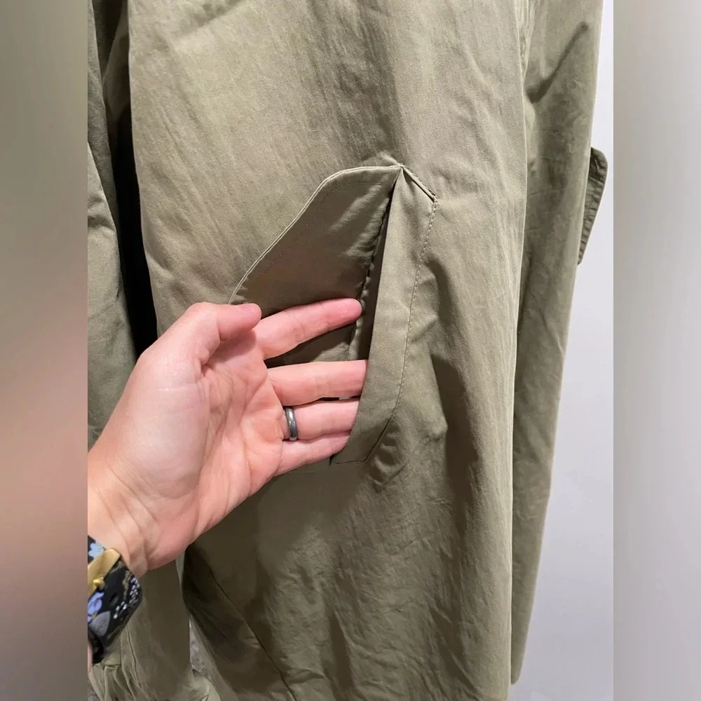 Oak + Fort oversized women's trench jacket, size large